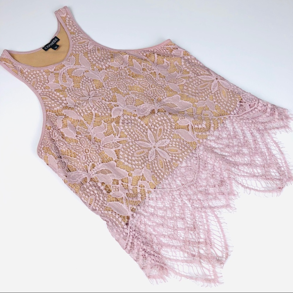 Express Lace Racerback Crop Top, Sz XS